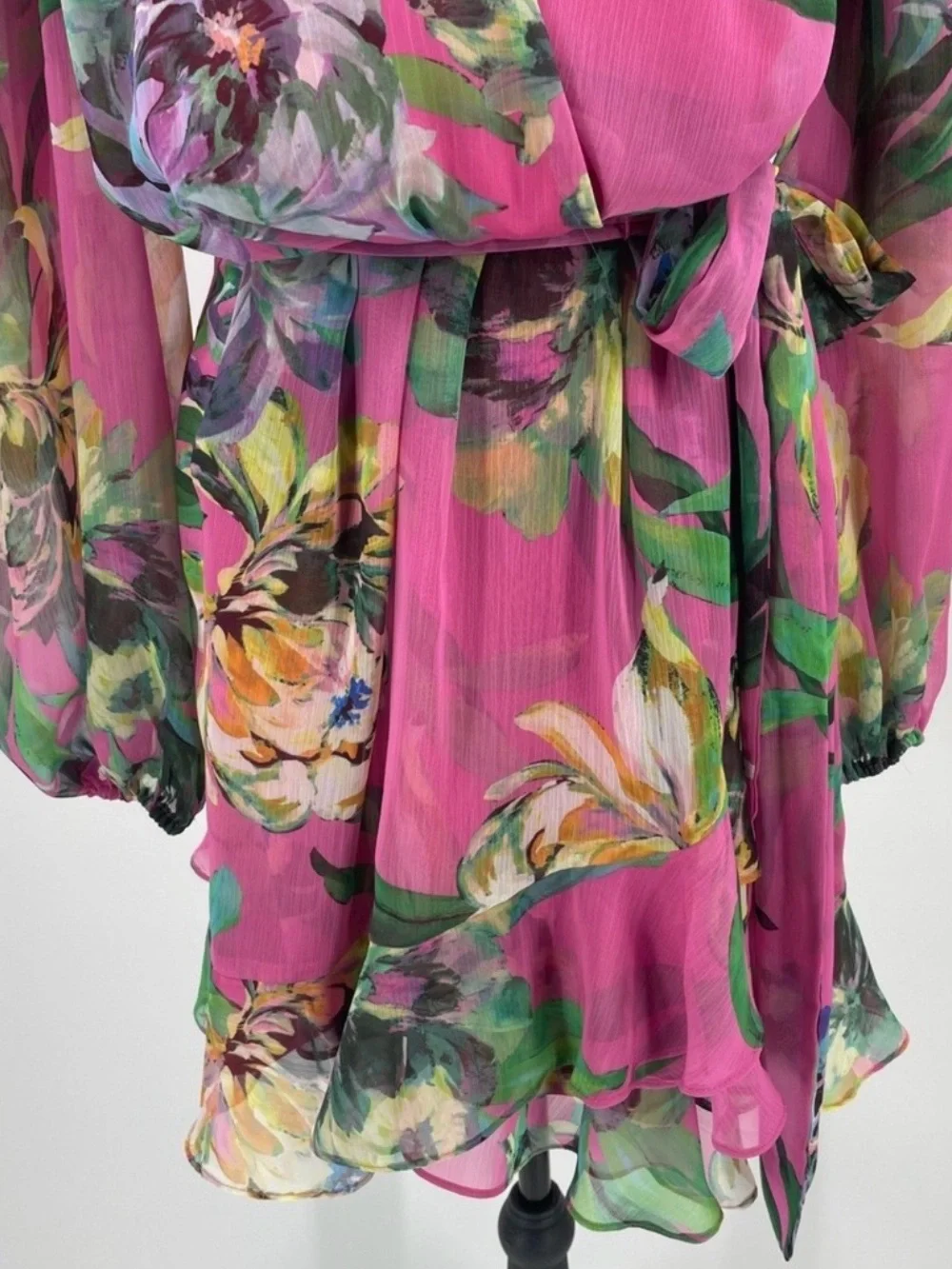 Alex Marie Laurel Wisteria Long Sleeve Tiered Ruffle Hem Dress Size 6 - Picture 9 of 14